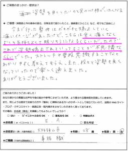 姿勢矯正、足の付け根の痛みでご来院の方アンケート