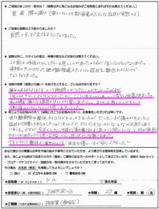 首、肩、腰の痛みでご来院の方アンケート